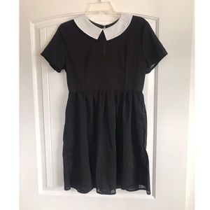 SOLD Black white festival pan collar skater dress